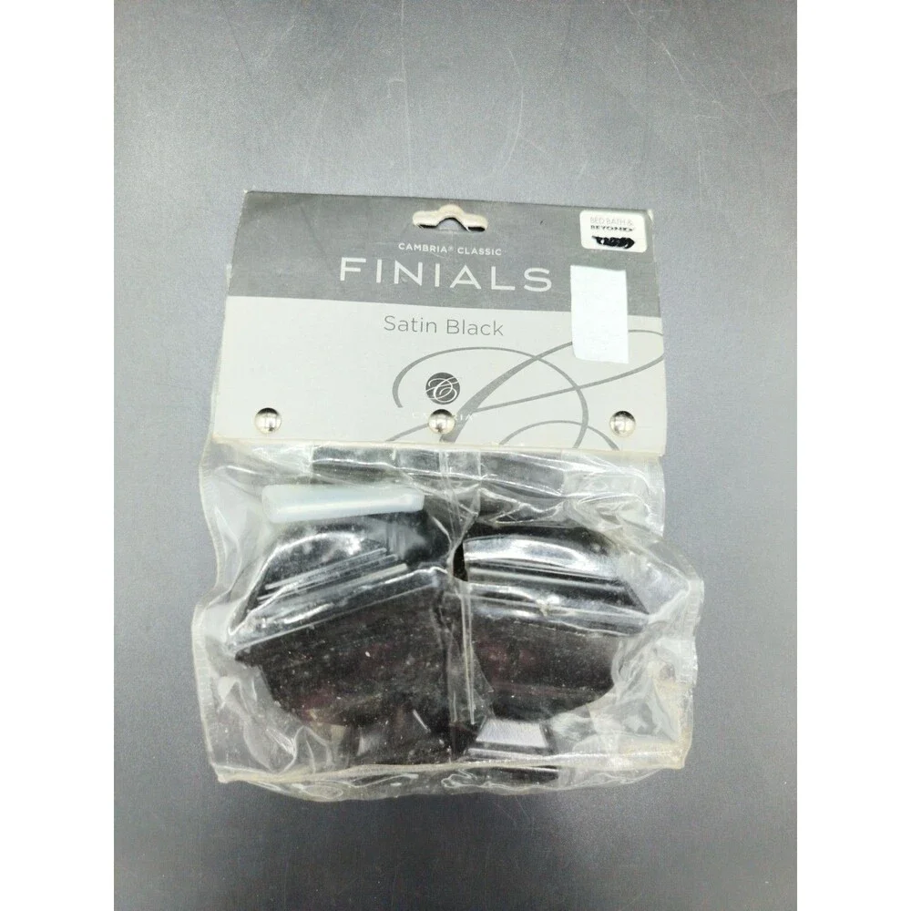 Cambria Classic Finials Satin Black For Drapery Rods and Holdbacks